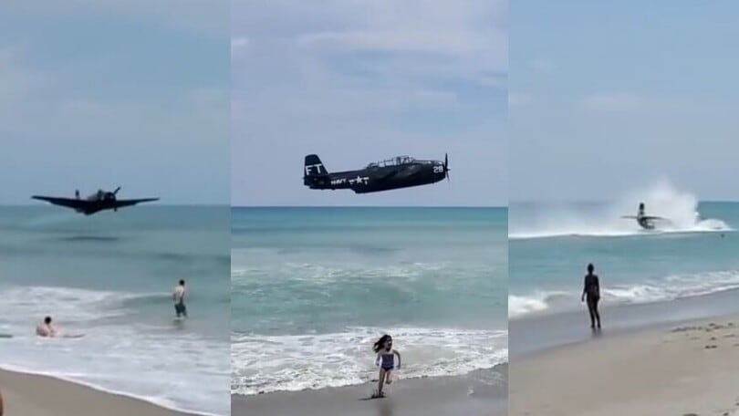 Paura in Florida: l'aereo è costretto ad atterrare tra i bagnanti
