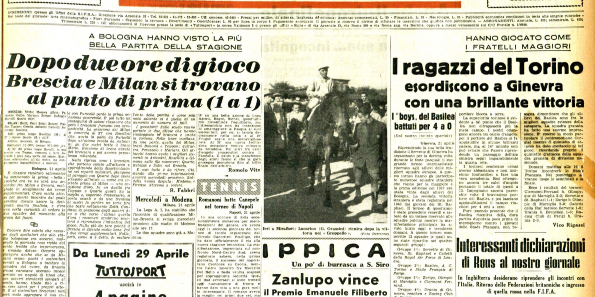 Milan-Brescia, lo spareggio del 1946 da... ripetere