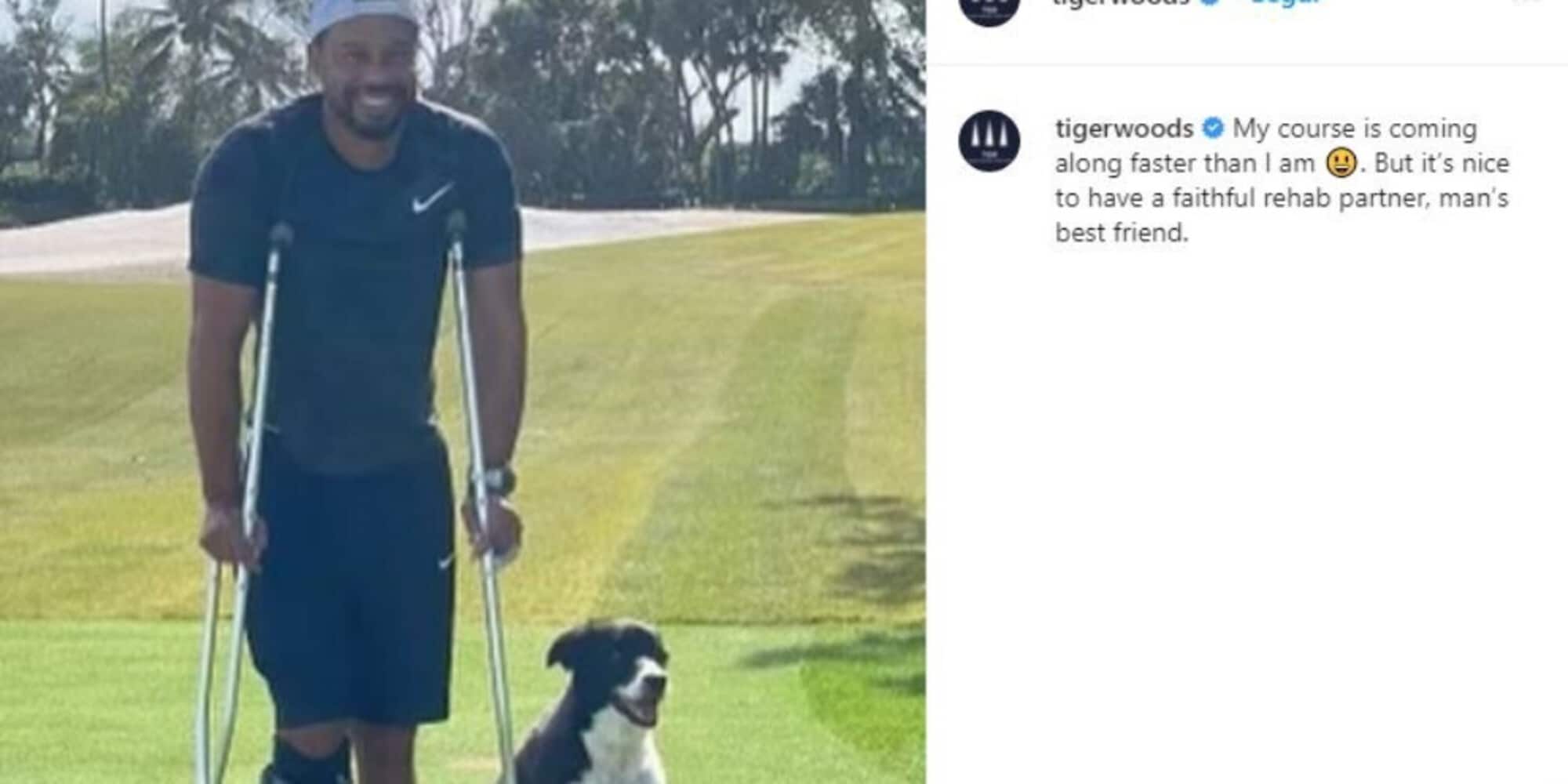 Tiger Woods, il sorriso dopo l'incidente: "Recupero velocemente"