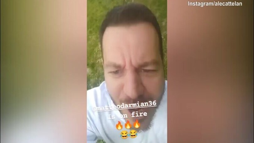 Cattelan pazzo di gioia per la vittoria dell'Inter