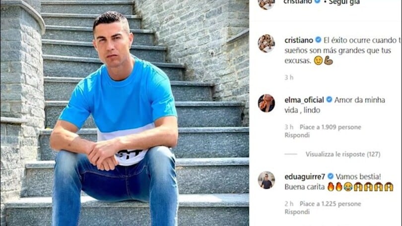 CR7, carica social: "Sogni più grandi delle scuse"