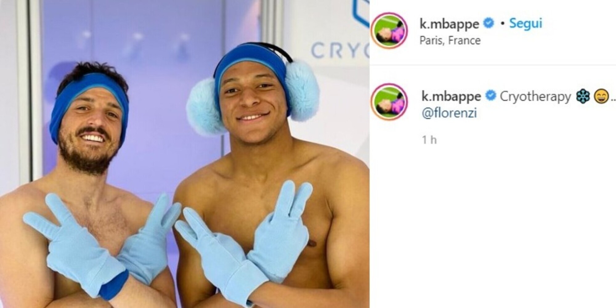 Mbappé e Florenzi: sorrisi e cuffie su Instagram