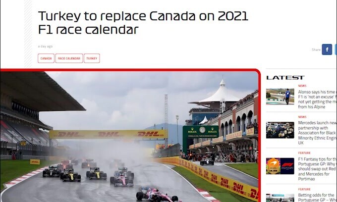 F1, il Gp della Turchia sostituirà quello del Canada