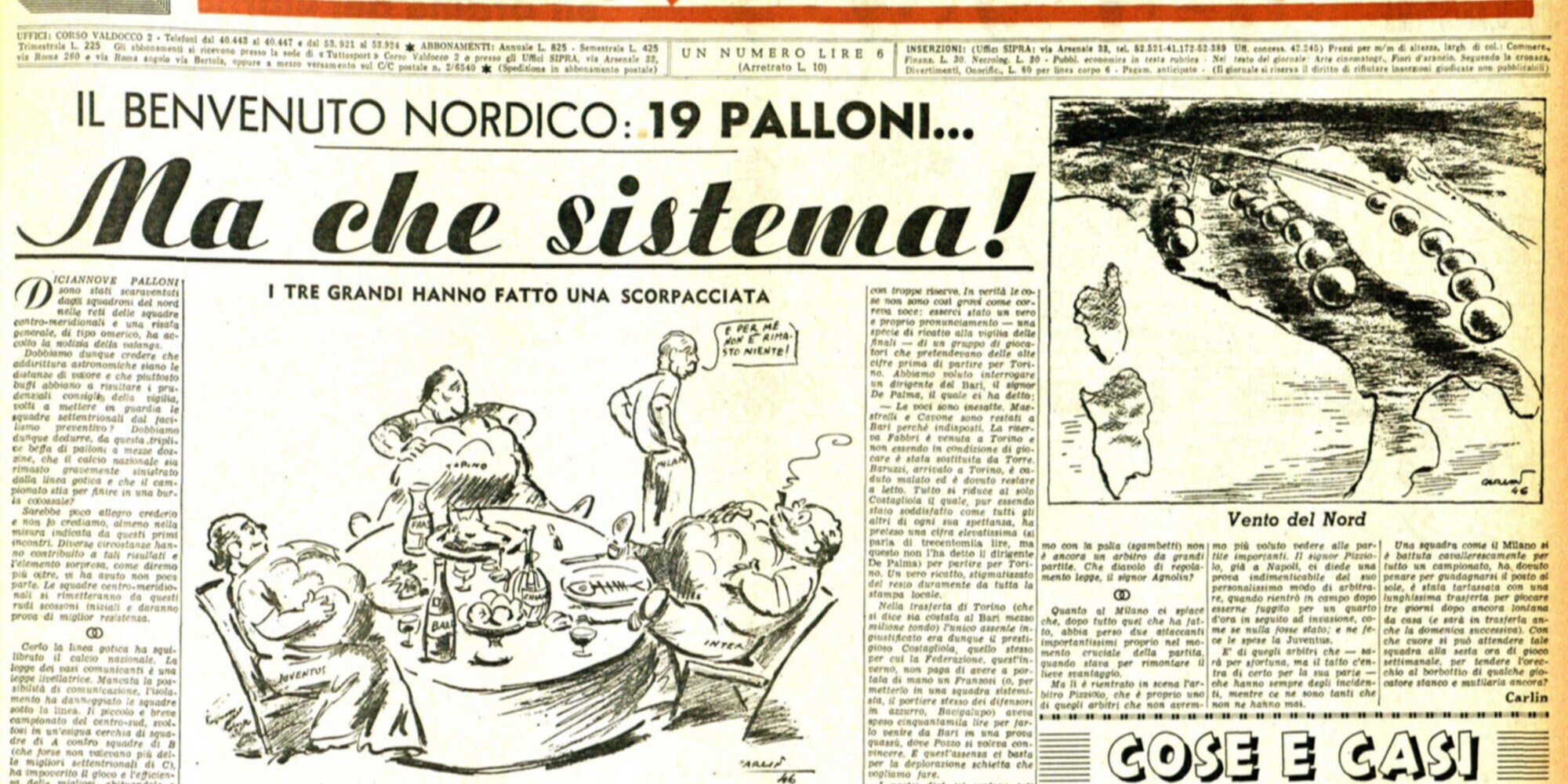 La linea gotica del calcio: l'Alta Italia schianta il Centro-Sud