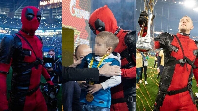 Zenit campione: Dzyuba arriva alla premiazione vestito da Deadpool