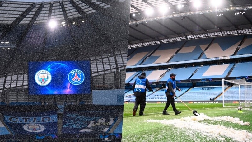 Manchester City-Psg, che grandinata prima della partita!