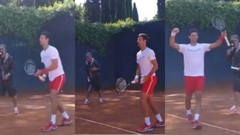 Djokovic e Fiorello: l'allenamento è in doppio