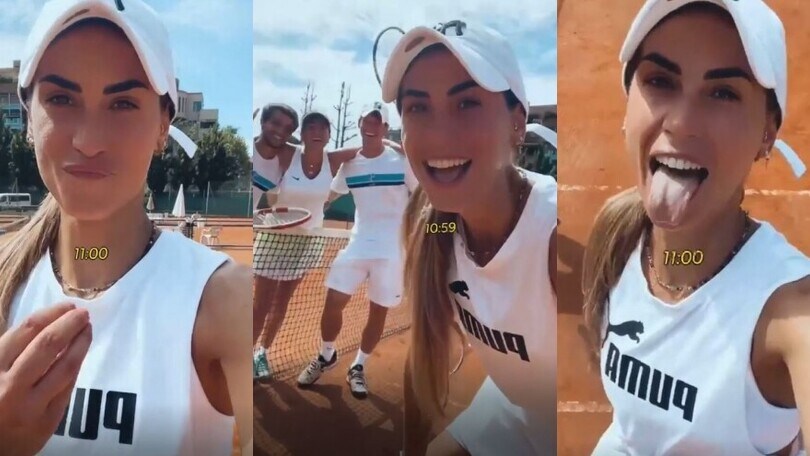 Melissa Satta, che tennista! Batte l'amica e...