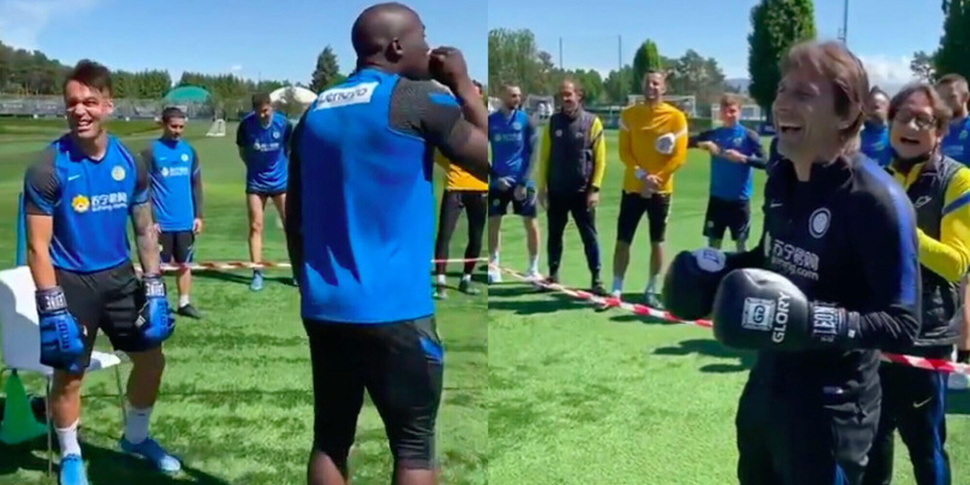 Inter, Lautaro e Conte sul ring. Lukaku fa lo speaker: il video