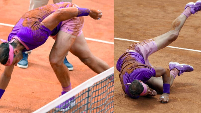 Nadal, che caduta nel primo set contro Zverev