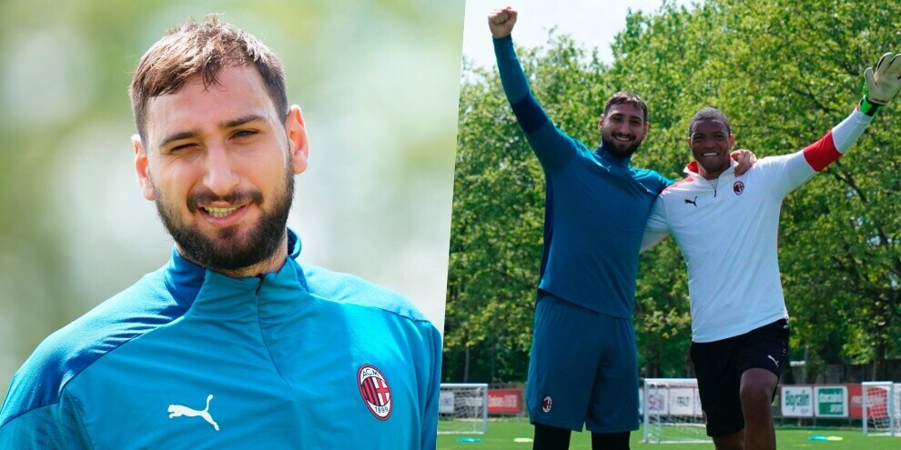Milan, Donnarumma festeggia dopo il 3-0 alla Juve