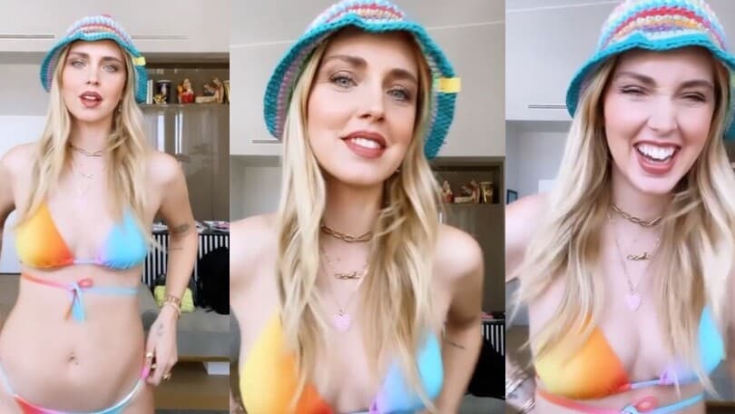 Chiara Ferragni si riprende in costume ma il figlio interrompe tutto