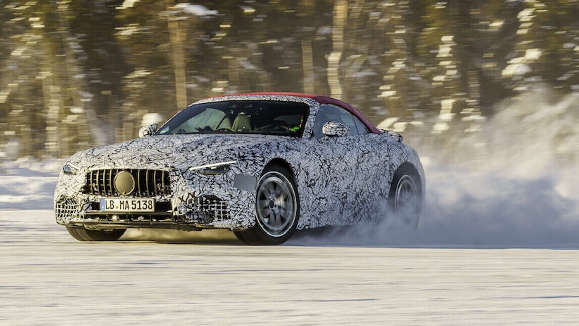 Mercedes SL 2022, appaiono i muletti