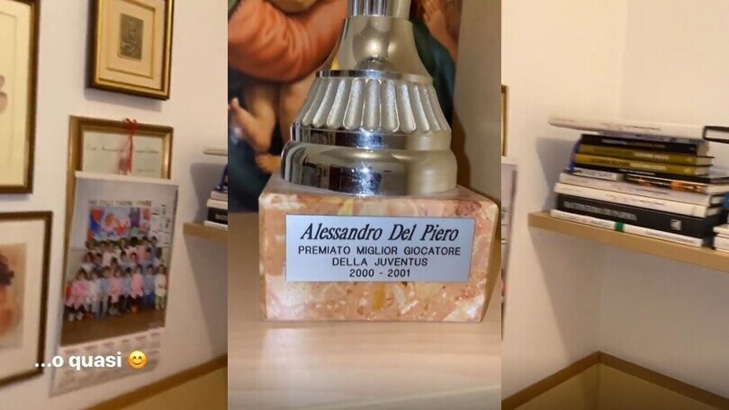Del Piero e la sua camera da bambino: sbuca anche un trofeo