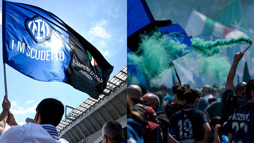 Gioia scudetto fuori da San Siro: la festa dei tifosi dell'Inter