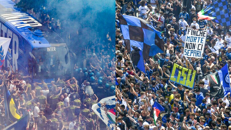 Inter, delirio dei tifosi a San Siro per la festa scudetto