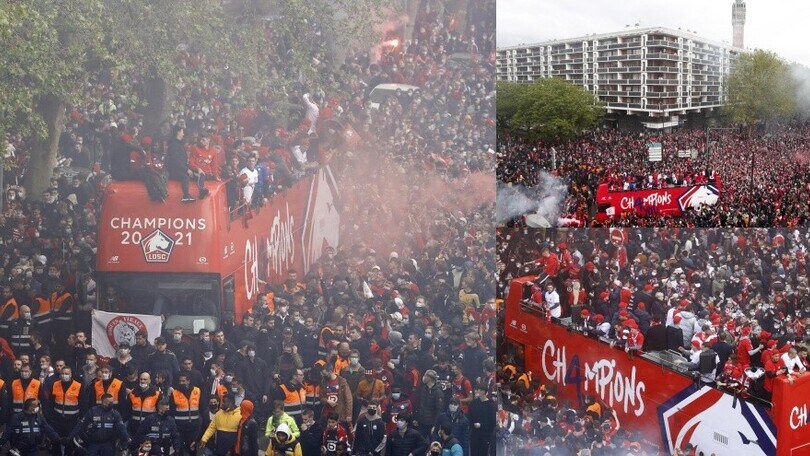 Ligue 1, il Lille festeggia il titolo: tifosi in delirio!