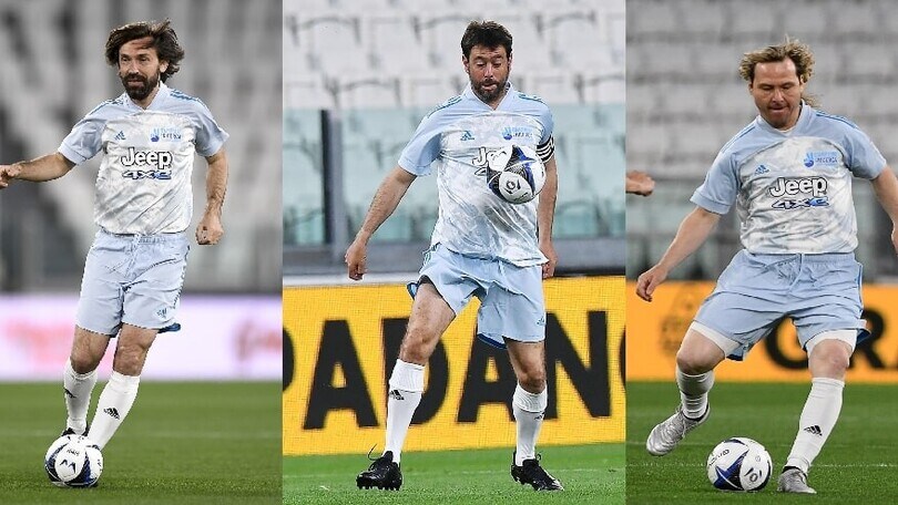 Pirlo, Agnelli e Nedved alla Partita del Cuore. Che spettacolo!
