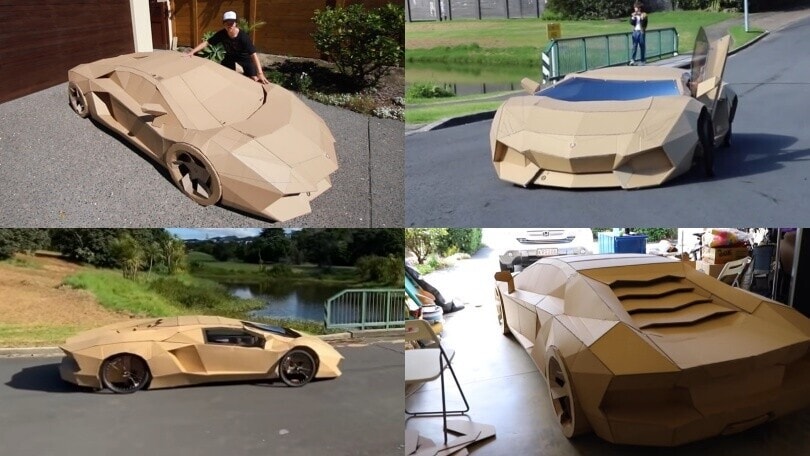 Lamborghini Aventador: uno youtuber l'ha costruita di... cartone!