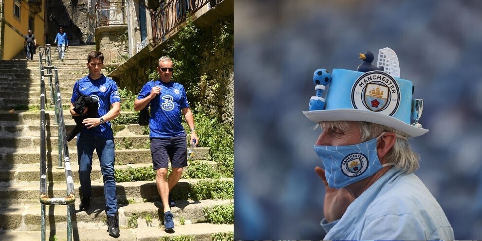 Finale di Champions a Oporto, tifosi di Chelsea e City in festa