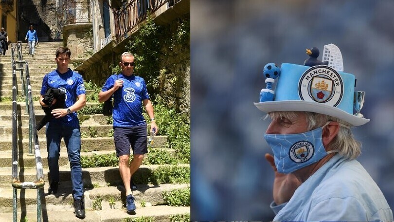 Finale di Champions a Oporto, tifosi di Chelsea e City in festa