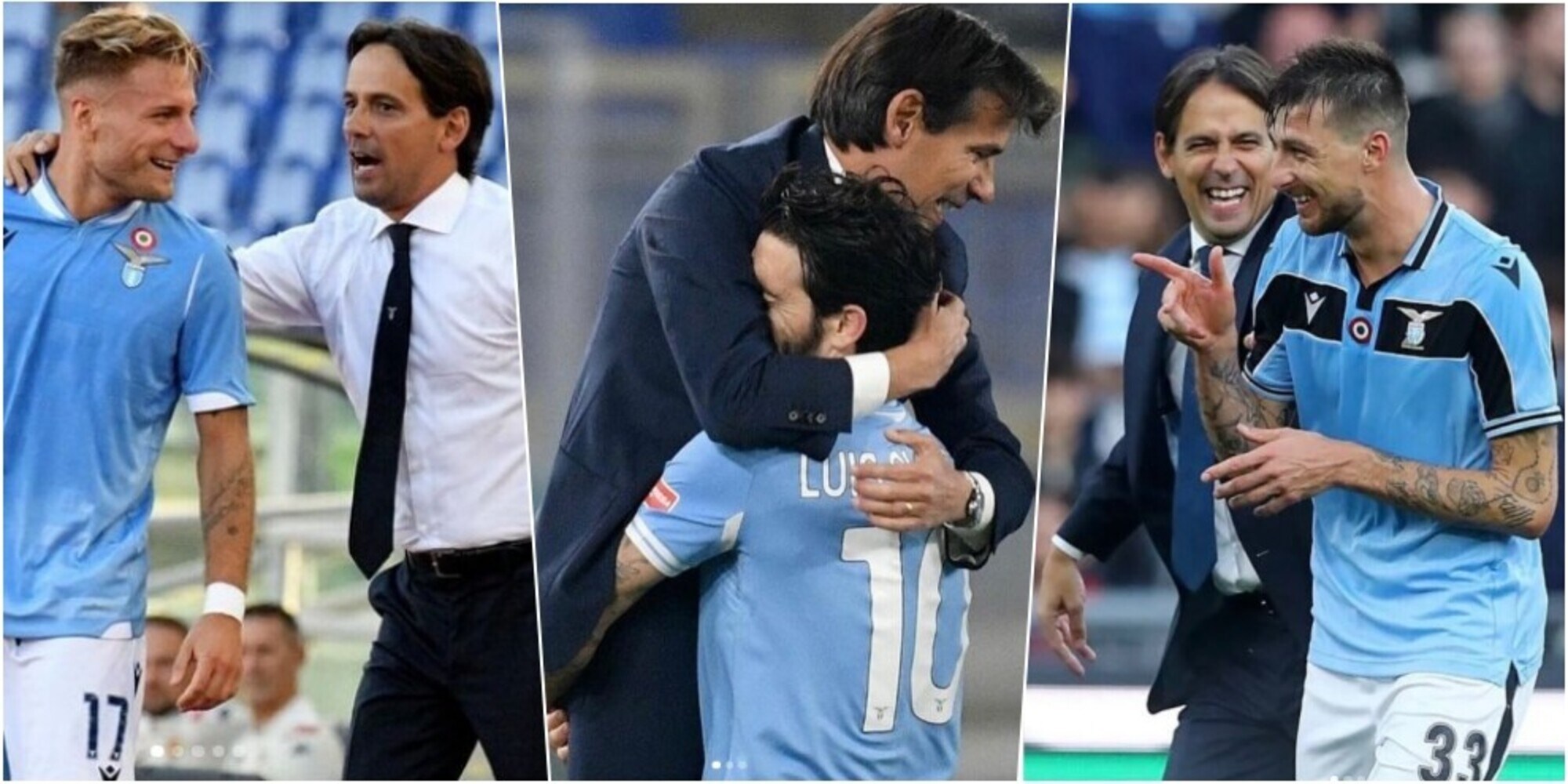 Inzaghi, saluto commosso da Immobile, Acerbi e Luis Alberto