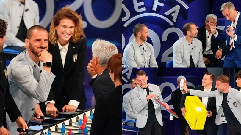 Italia in tv: Bonucci esulta a biliardino, Immobile-Belotti show