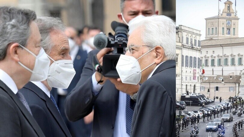 Mattarella e Draghi a piazza Venezia per la Festa della Repubblica