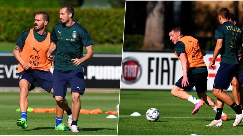 Italia a Coverciano: Bonucci e Chiellini avversari, Belotti scalpita