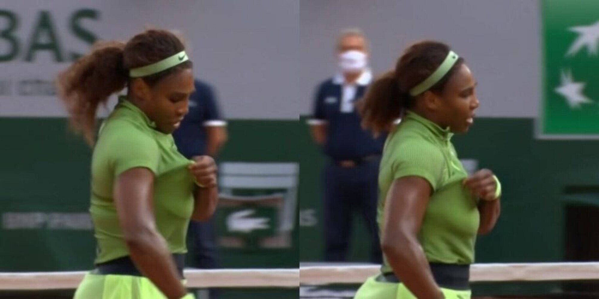 Serena Williams e il reggiseno rotto: incidente hot al Roland Garros