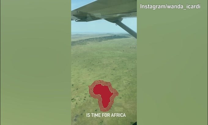 Wanda Nara, volo verso l'Africa