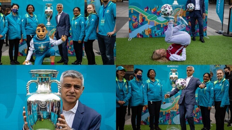 Euro 2020, il tour della coppa fa tappa a Londra