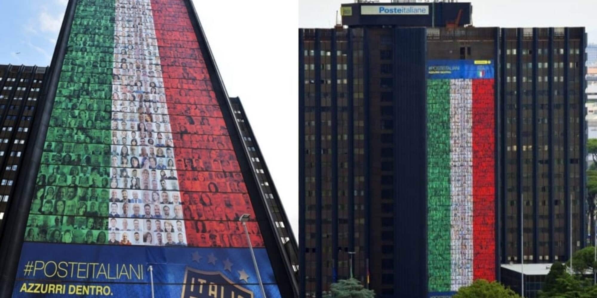 Poste Italiane, a Roma un tricolore di 60 metri per tifare Italia