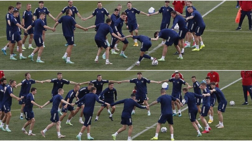 Euro 2020, Torello con girotondo: ecco l’allenamento della Russia
