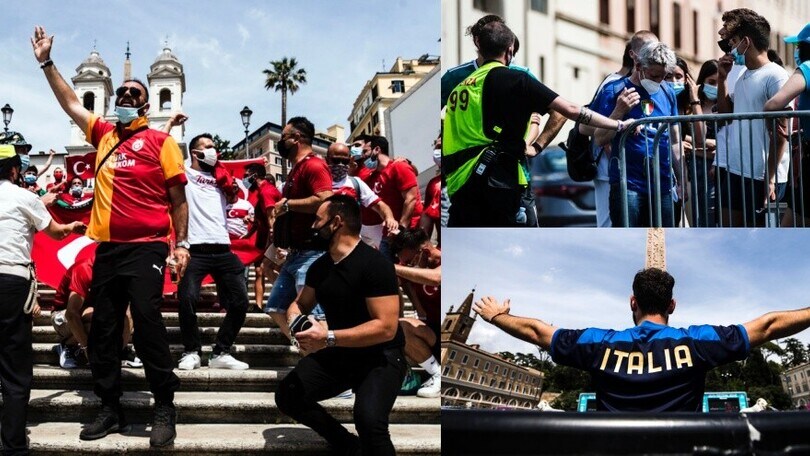 Euro 2020, tifosi carichi per Turchia-Italia: che show per Roma!