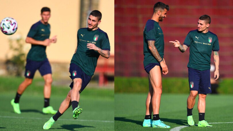 Italia, finalmente Verratti: allenamento in gruppo