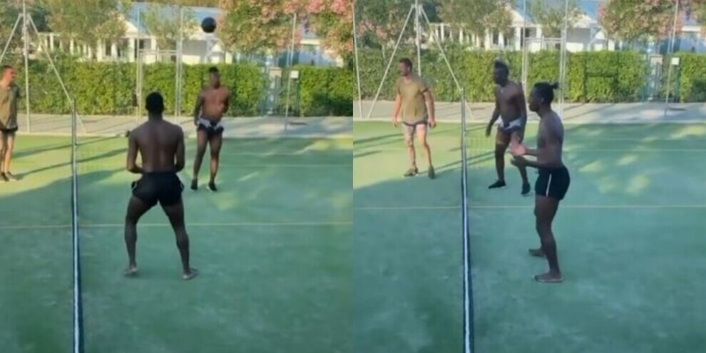 Balo e Enock, la sfida a calcio tennis