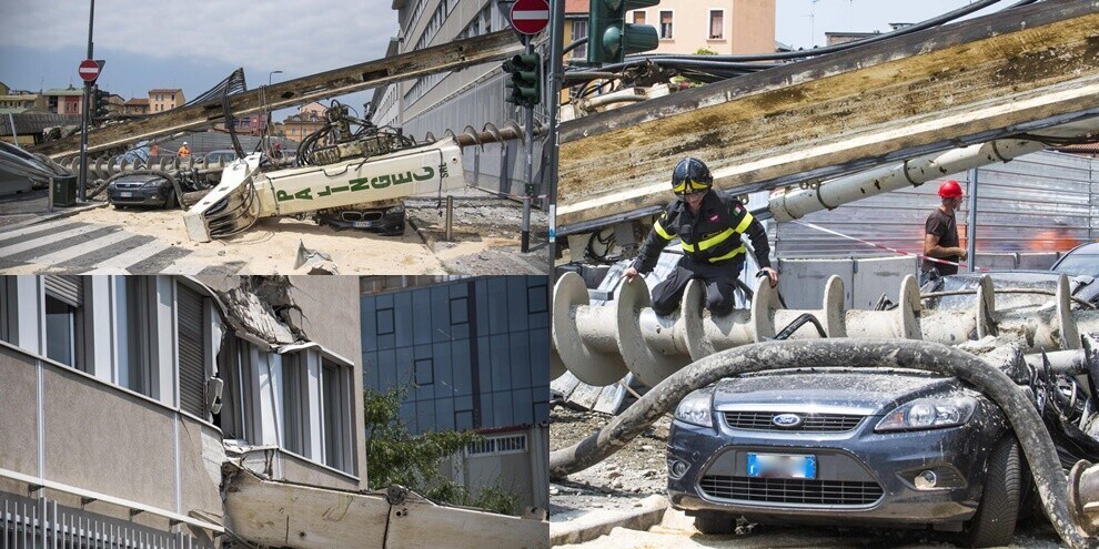Shock a Milano: trivella da cantiere crolla su una palazzina