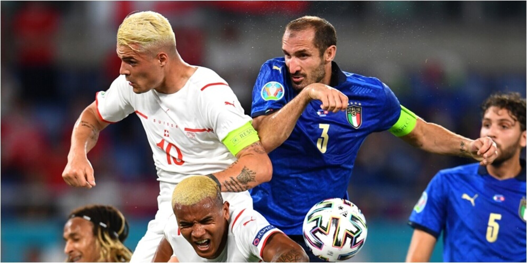 Italia-Svizzera, Chiellini sostituito al 25': infortunio muscolare