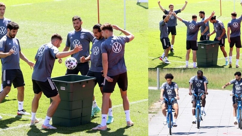 Germania, allenamento vista Portogallo tra... bici e "basket"