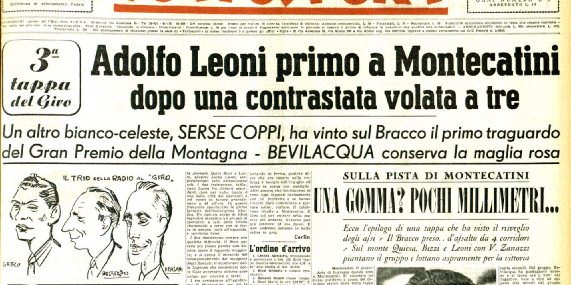 Giro d'Italia, la riscossa degli assi: successo per Leoni
