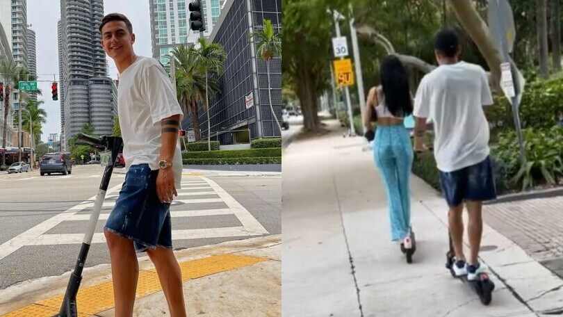 Dybala e Oriana alla conquista di Miami... in monopattino!