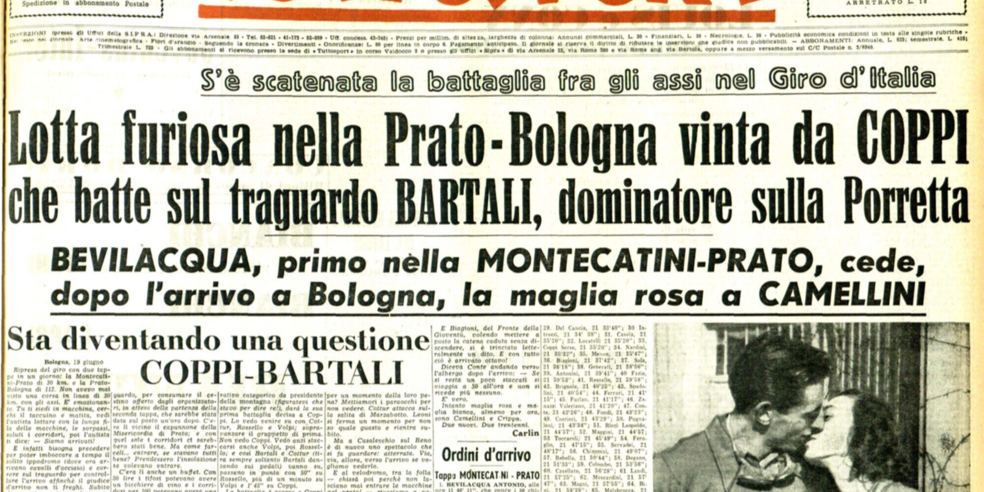 Il Giro d'Italia 1946 diventa una questione tra Bartali e Coppi