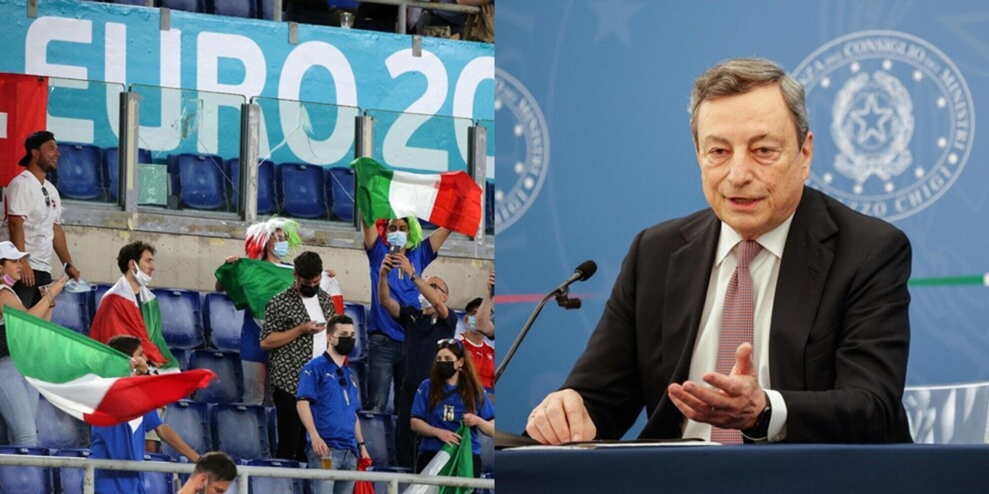 Draghi a sorpresa: "Voglio la finale di Euro2020 a Roma"