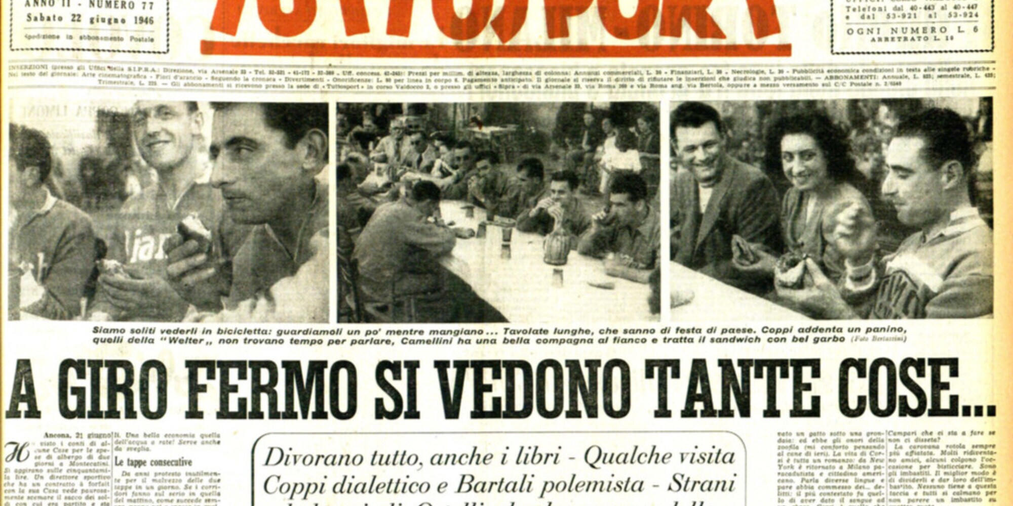 I conti in tasca alle partecipanti al Giro d'Italia del 1946