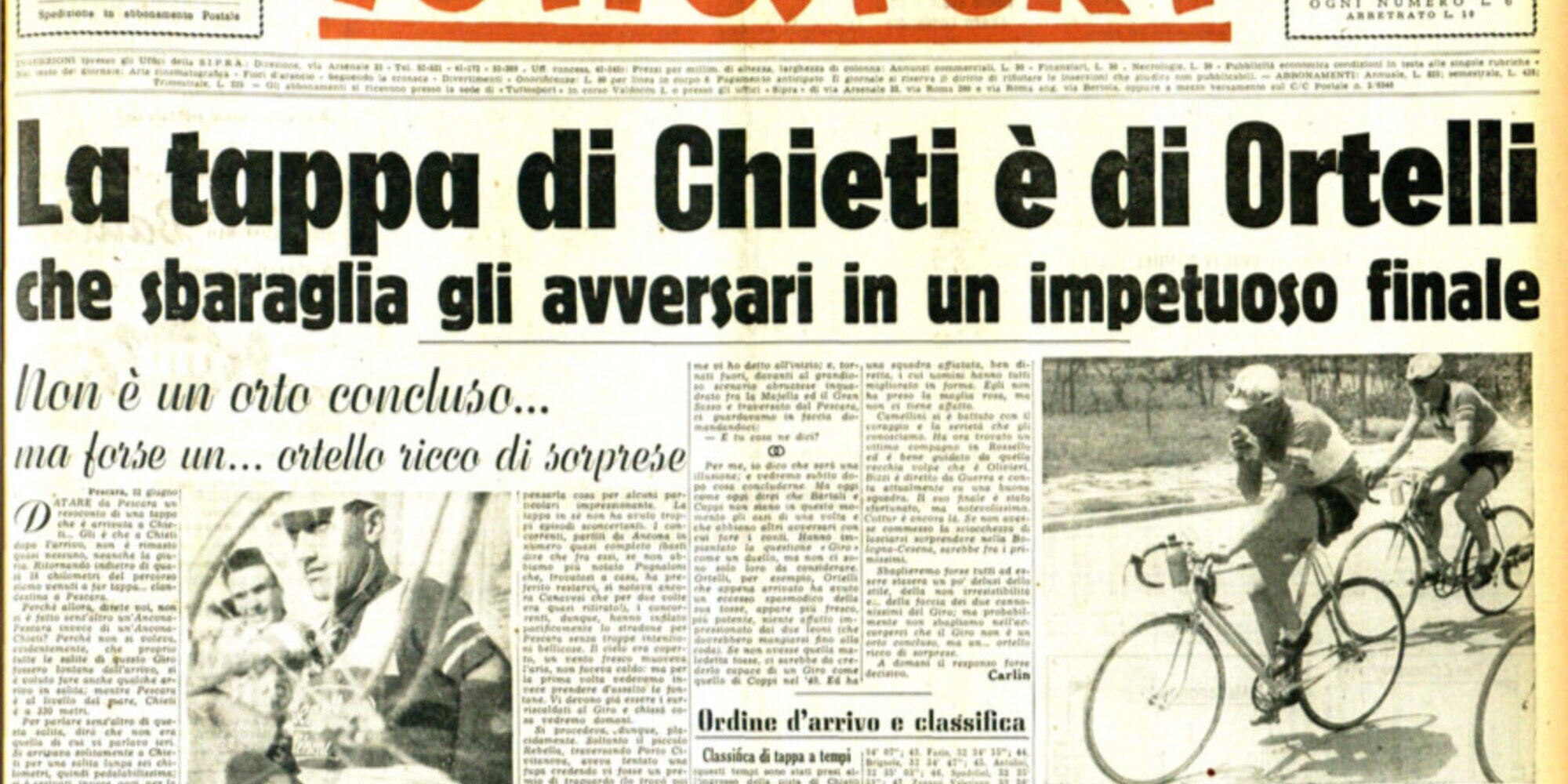 Tra Bartali e Coppi al Giro d'Italia sbuca... Ortelli