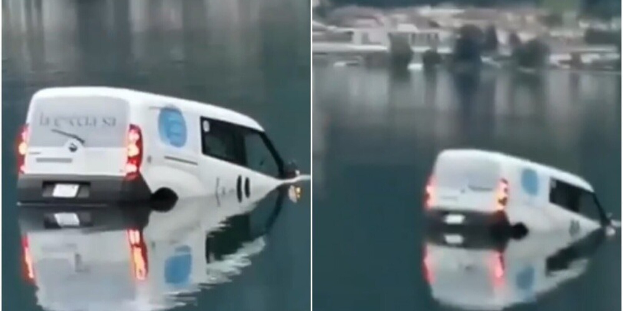 Rubano un furgone, lo affondano e poi mettono il video sui social!
