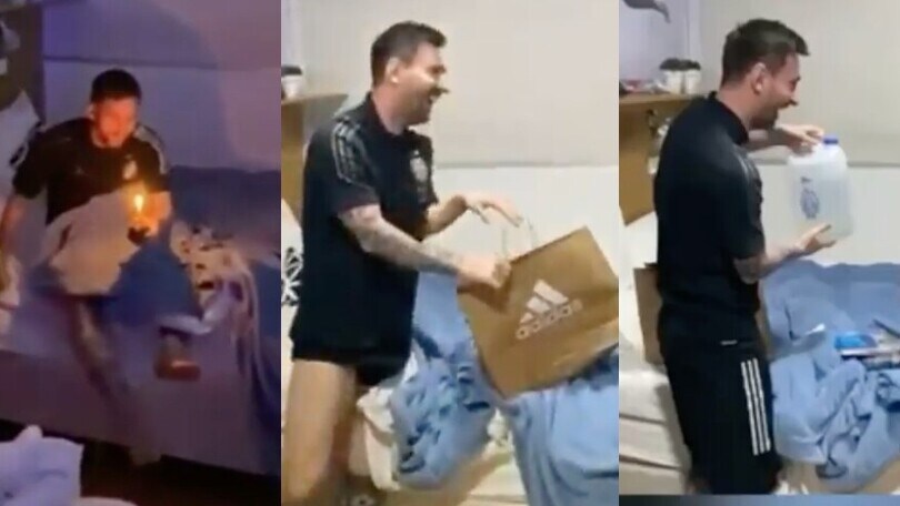 Messi spegne 34 candeline: tra i regali dei compagni spunta l'acquasanta