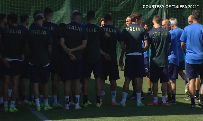 Italia-Austria, l'allenamento della Nazionale a Coverciano