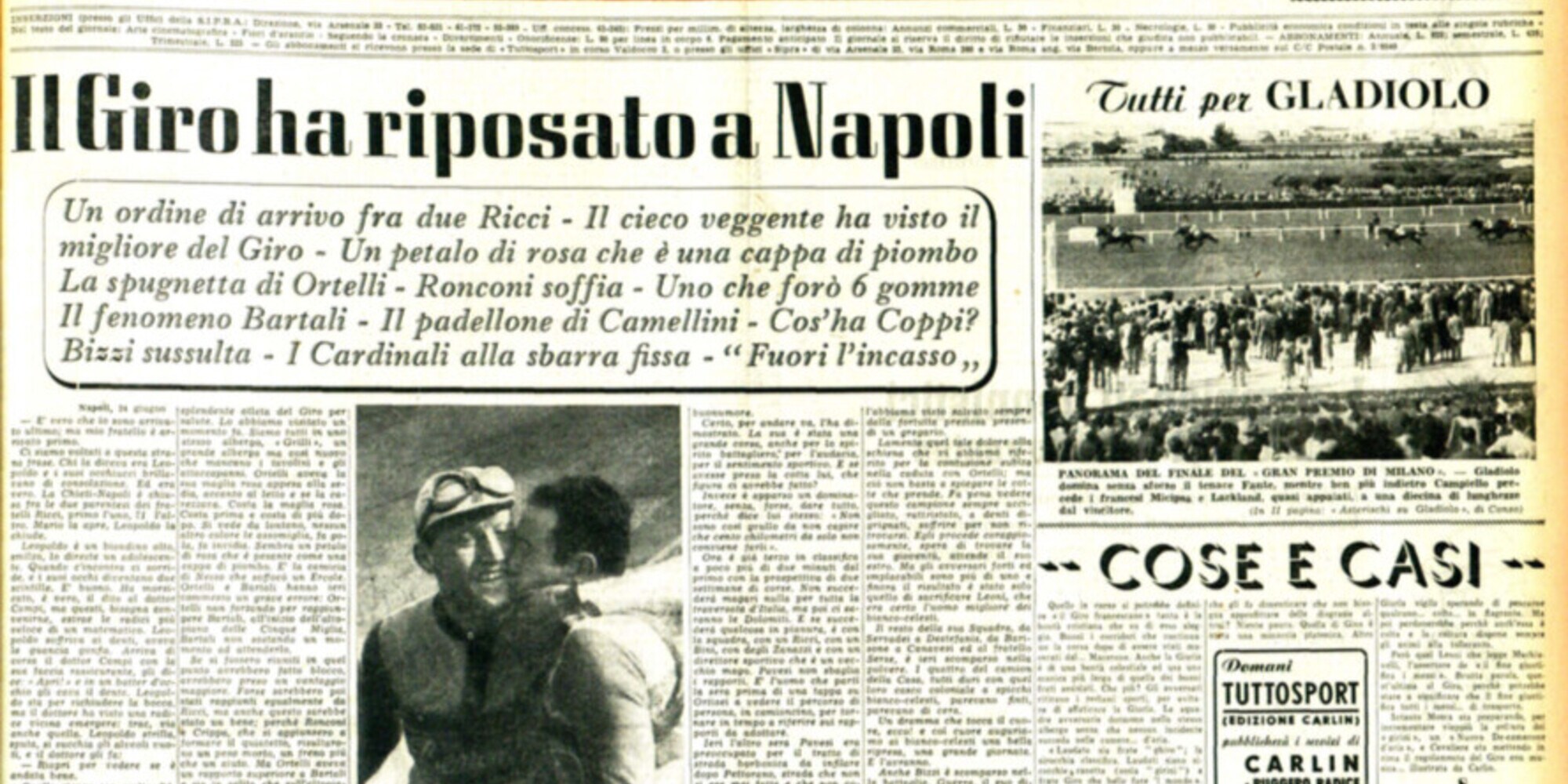 Giro d'Italia, quando Leoni in camera leggeva Machiavelli